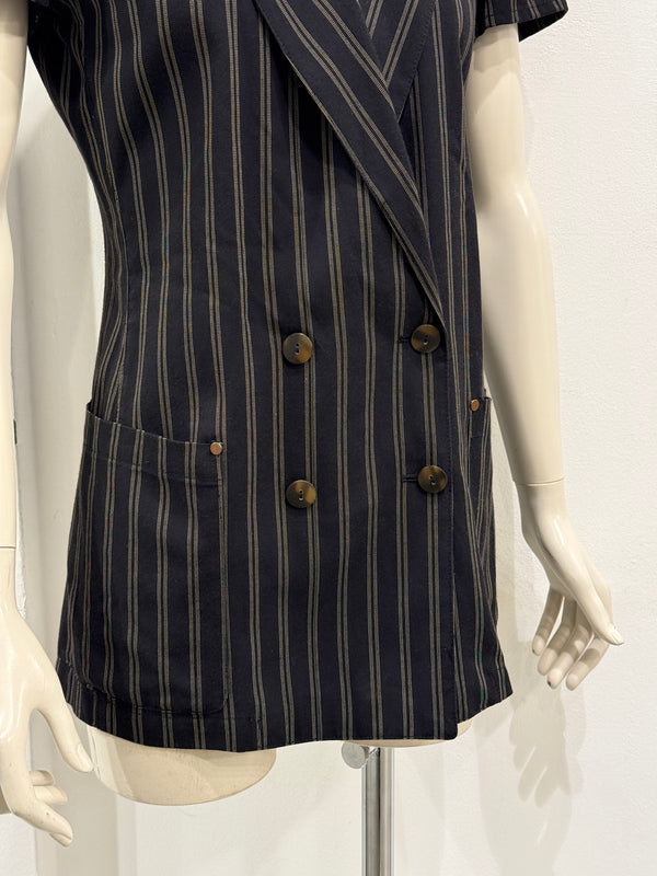 1990s Jean Paul Gaultier pinstripe double-breasted blazer