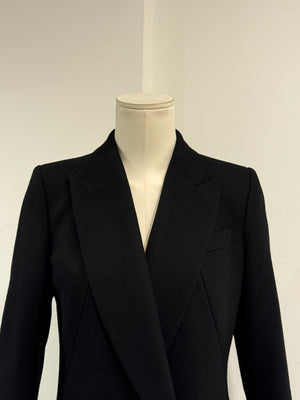 A/W2001 Alexander McQueen runway paneled wool wrap coat