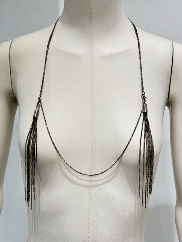 2000s Ann Demeulemeester 925 silver tassel necklace