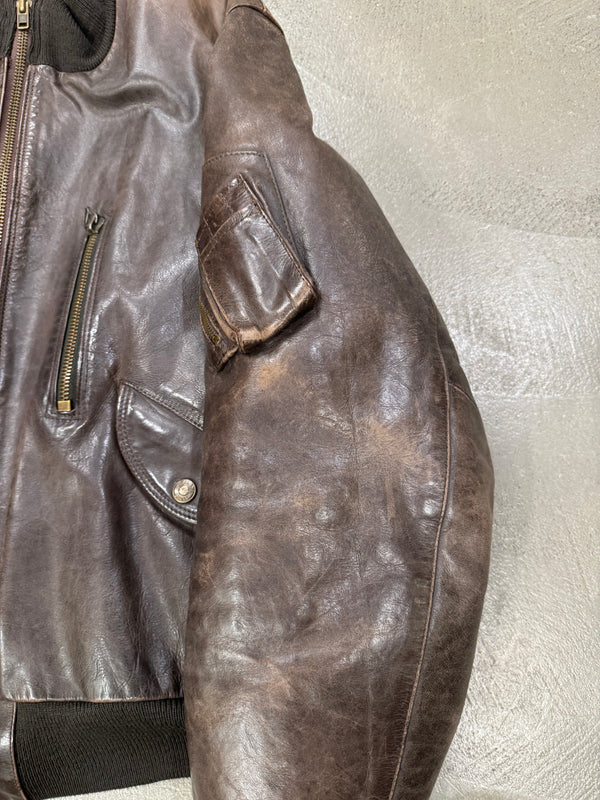 1980s Armani leather MA-1 bomber jacket