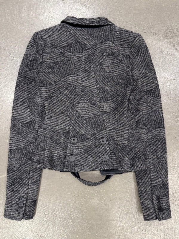 2000s Emporio Armani wool sample textured geometric jacket
