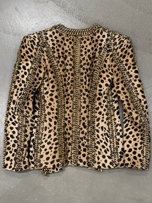 A/W2010 Balmain by Christophe Decarnin leopard pony hair metal chain jacket