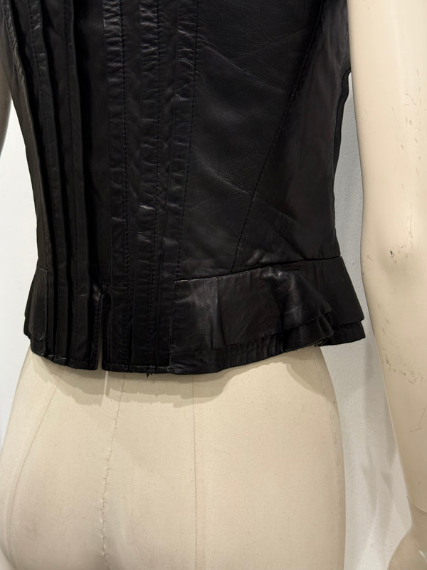 1990s Balenciaga paneled biker leather vest