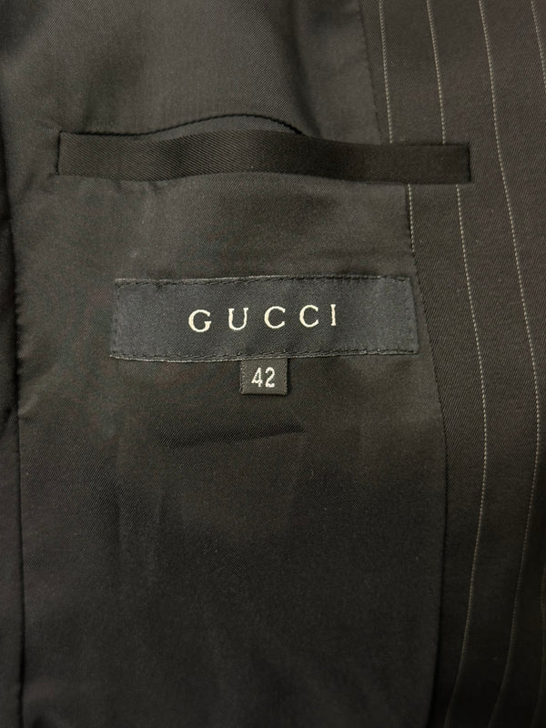 2004 Gucci by Tom Ford pinstripe bow blazer