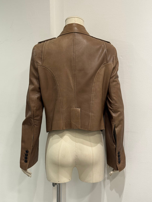 2000s Ann Demeulemeester leather aviator cargo jacket