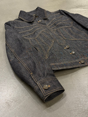 2002 Dolce & Gabbana butterfly denim jacket