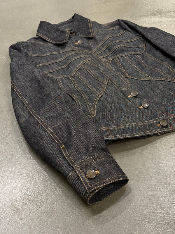 2002 Dolce & Gabbana butterfly denim jacket