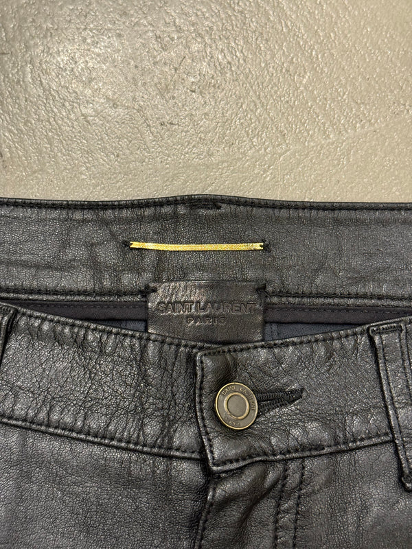 2014 Saint Laurent by Hedi Slimane faux leather skinny pants