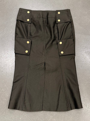 2003 Gucci by Tom Ford cargo midi skirt