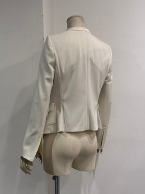2005 Roberto Cavalli gold chain pearl trim jacket