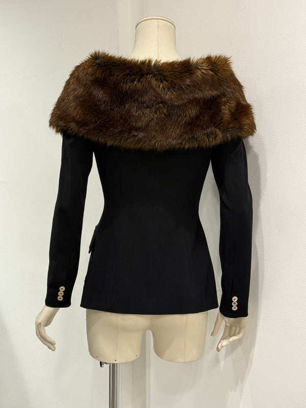2000s Plein Sud blazer with detachable fur