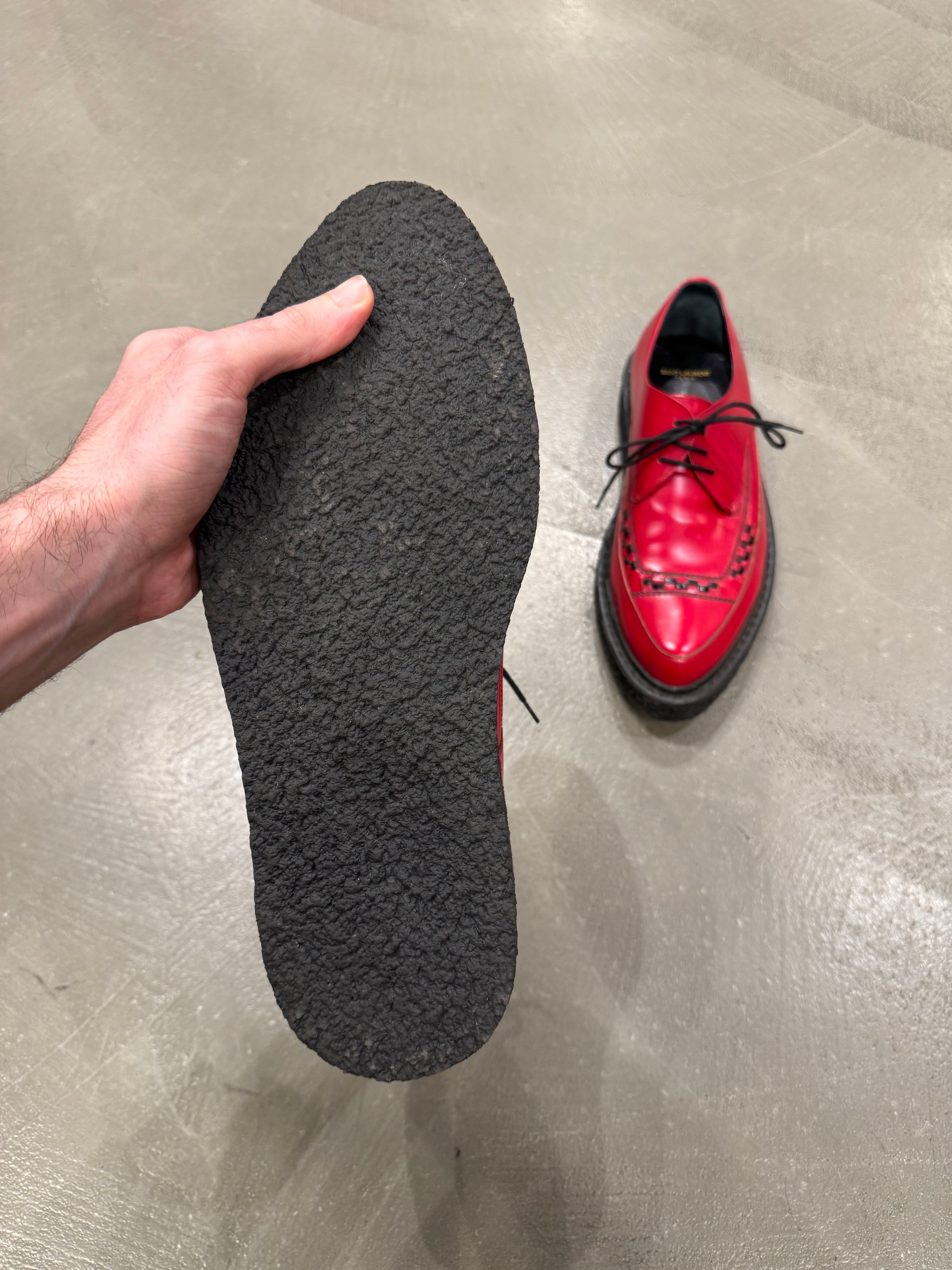 A/W2014 Saint Laurent by Hedi Slimane runway leather creepers derby sh