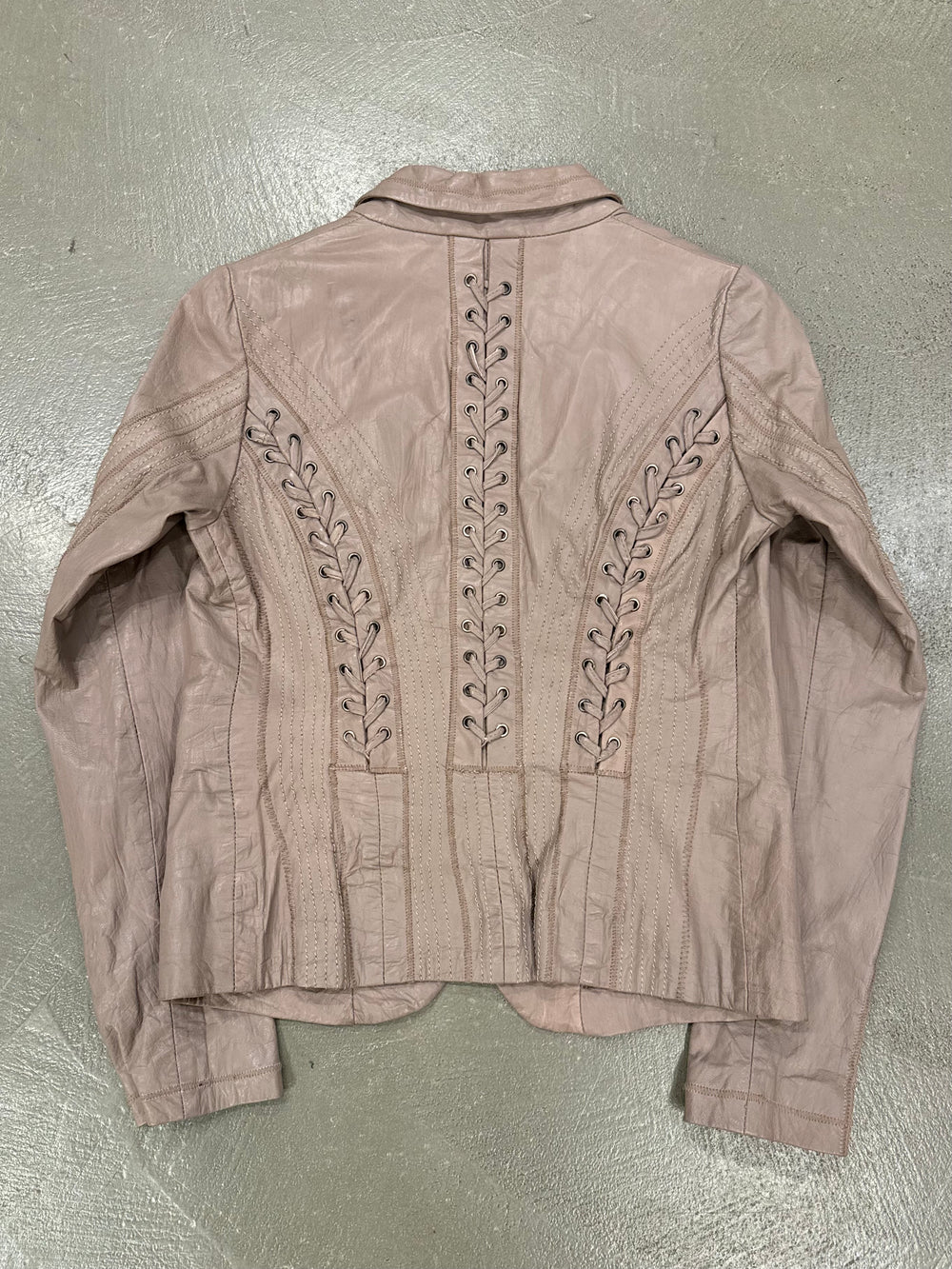 SS2007 Roberto Cavalli lace-up bondage leather blazer jacket