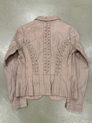 SS2007 Roberto Cavalli lace-up bondage leather blazer jacket