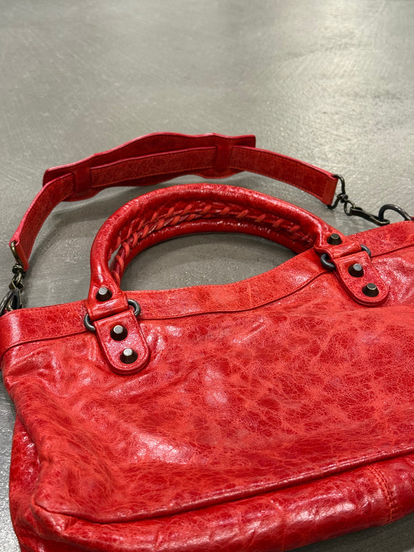 Balenciaga red city bag