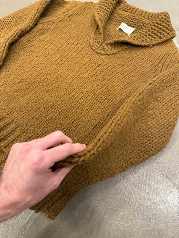 1990s Maison Margiela Miss Deanna Heavy Knit Shawl Collar Sweater
