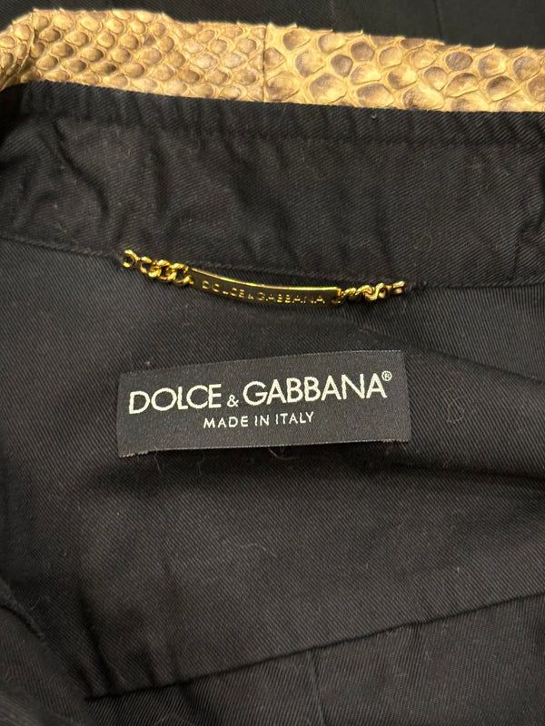2000s Dolce & Gabbana real Python trim shirt
