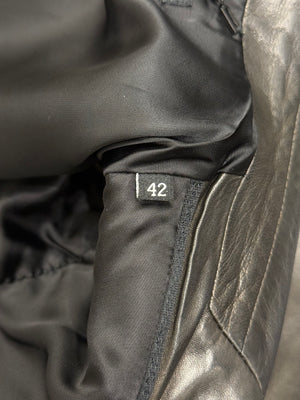 2001 Gucci by Tom Ford black leather tie waist jacket