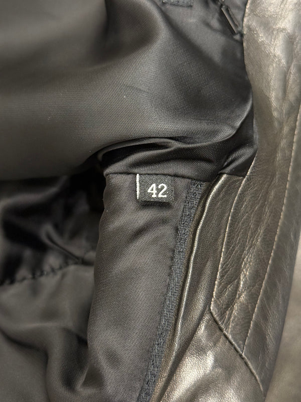2001 Gucci by Tom Ford black leather tie waist jacket