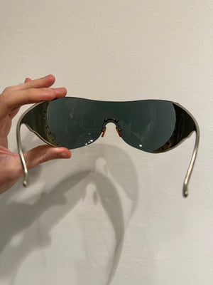 2002 Dior by John Galliano silver ski mask sunglasses