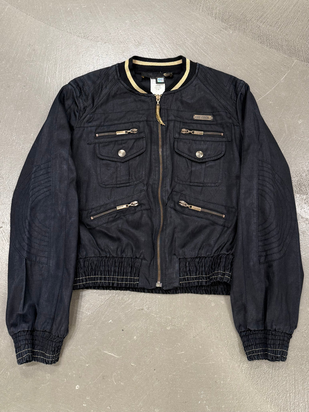 A/W 2008 Roberto Cavalli waxed cargo bomber jacket