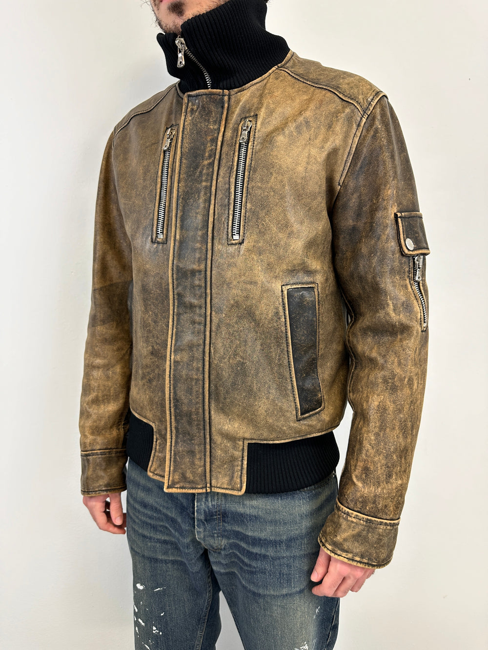 AW2003 Dolce & Gabbana horse leather bomber jacket