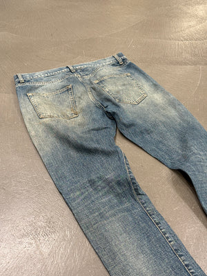 2015 Saint Laurent by Hedi Slimane distressed slim denim jeans
