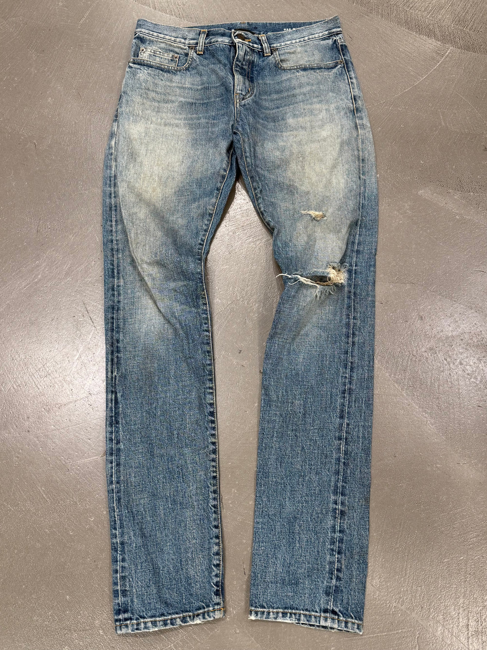 2015 Saint Laurent by Hedi Slimane distressed slim denim jeans
