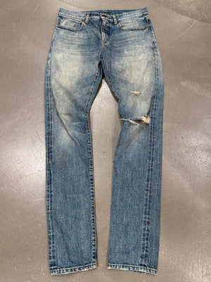 2015 Saint Laurent by Hedi Slimane distressed slim denim jeans