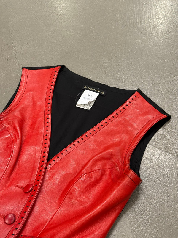 2000s Plein Sud red leather vest