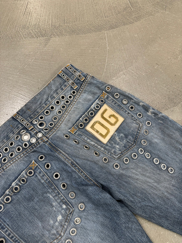 S/S 2006 Dolce & Gabbana runway studded eyelet jeans