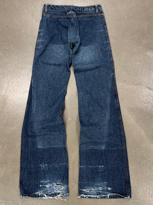2000s Jean Paul Gaultier flared patchwork jeans