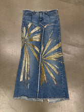 Load image into Gallery viewer, S/S2001 Roberto Cavalli runway long denim skirt with gold details
