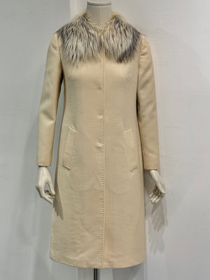 2000s Dolce & Gabbana collar fur wool coat