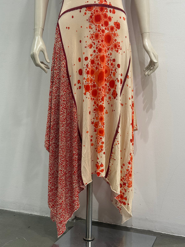 S/S2004 Jean Paul Gaultier red spots print long dress