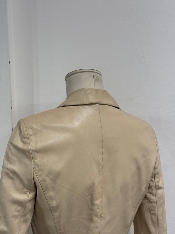 1990s Mugler leather blazer jacket