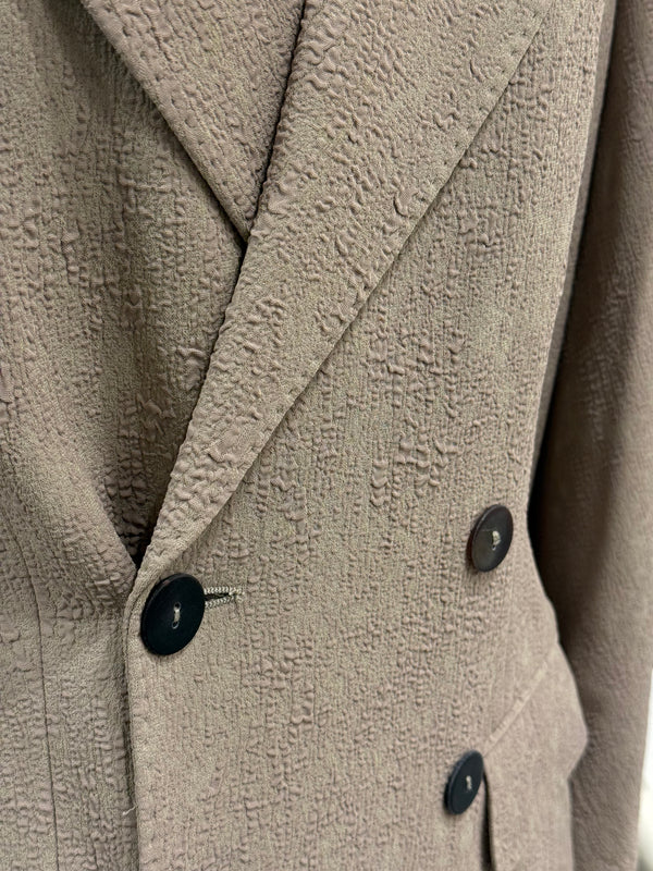 2000s Jean Paul Gaultier wrinkle skin wide sleeve set (jacket + pants)