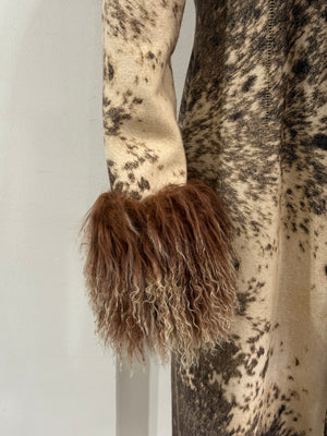 F/W1999 Roberto Cavalli fur-trimmed wool coat