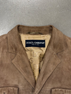 2000s Dolce & Gabbana suede leather jacket