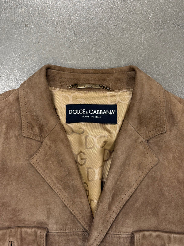 2000s Dolce & Gabbana suede leather jacket