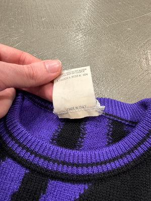 A/W1996 Gianni Versace runway purple zebra knit