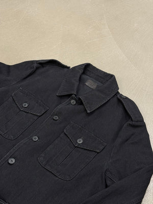 2018 Saint Laurent belted military cotton jacket