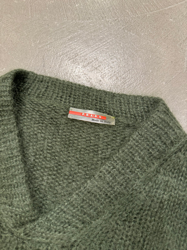 2000s Prada Mohair knit with elongated sleeves