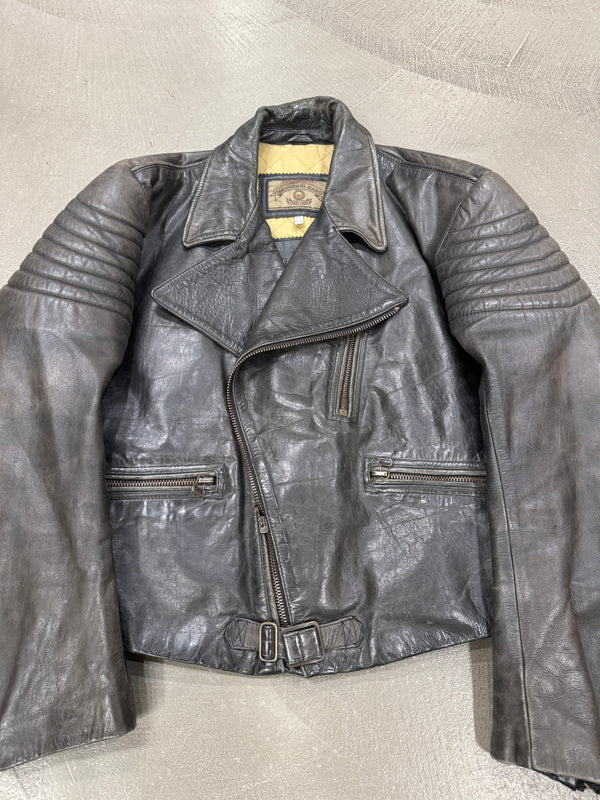 1980s Armani biker reinforced leather jacket