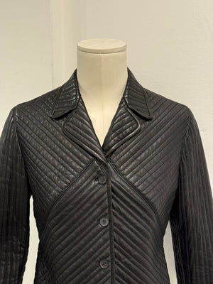1990s Loewe paneled cropped leather jacket