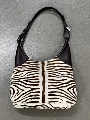 2000s Prada zebra pony hair bag