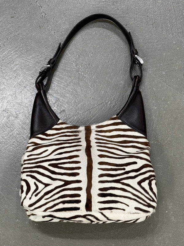 2000s Prada zebra pony hair bag