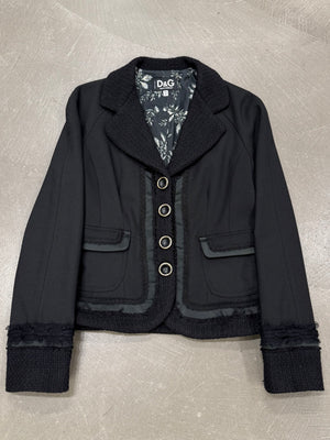 2000s Dolce & Gabbana black cropped jacket