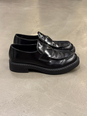 2020s Prada logo leather derby shoes