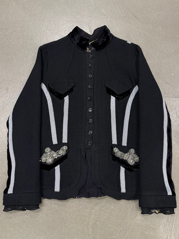 2000s Roberto Cavalli jewel pocket embellished jacket